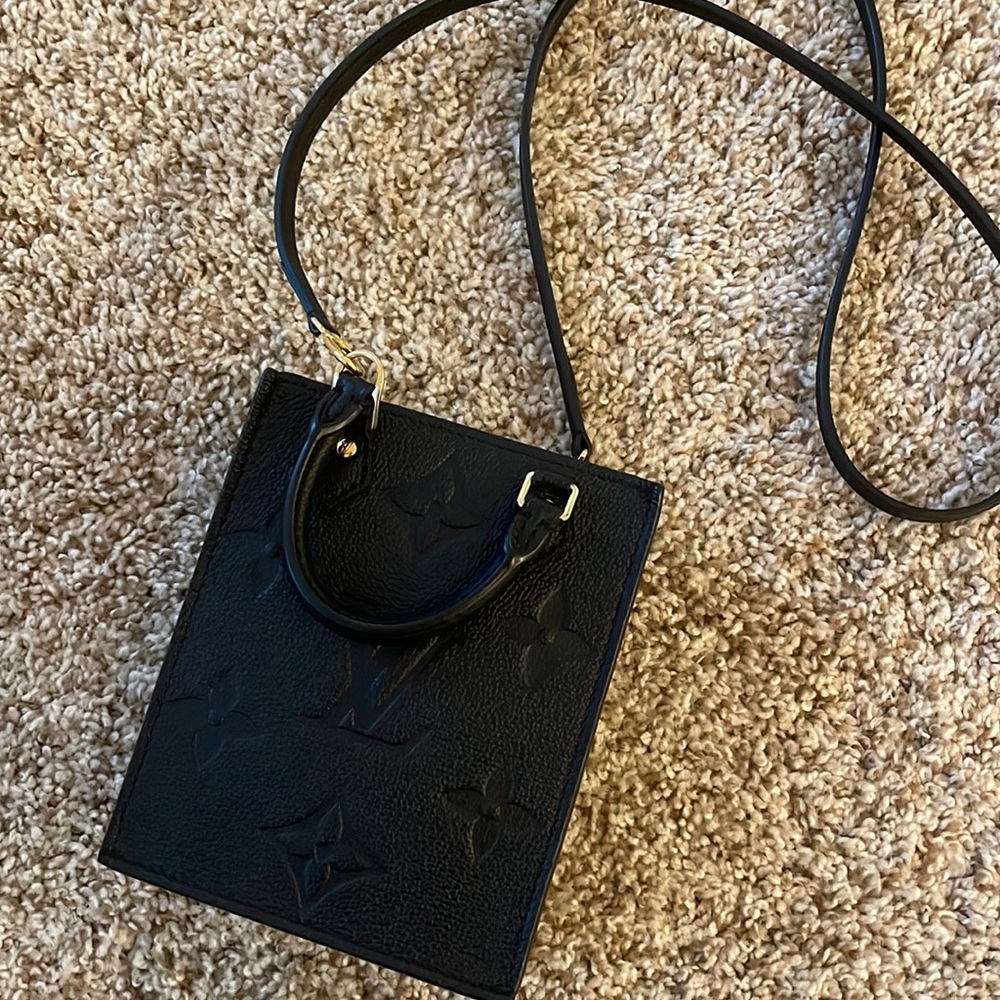 Louis Vuitton Petit Sac Plat - Monogram Empreinte Leather Black
